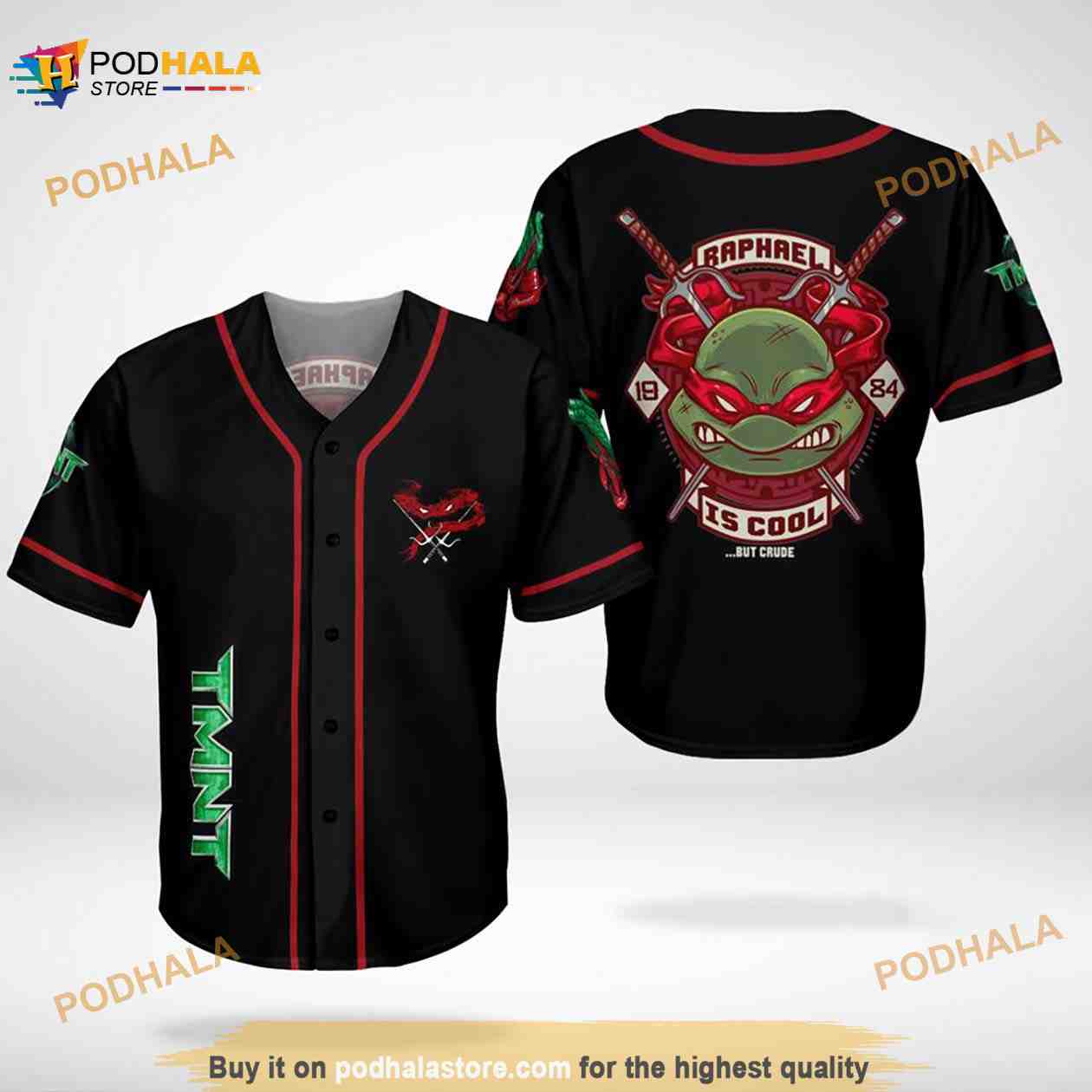 Raphael Tmnt Ninja Turtles 3D Baseball Jersey Shirt Raphael Tmnt Ninja Turtles 3D Baseball Jersey Shirt