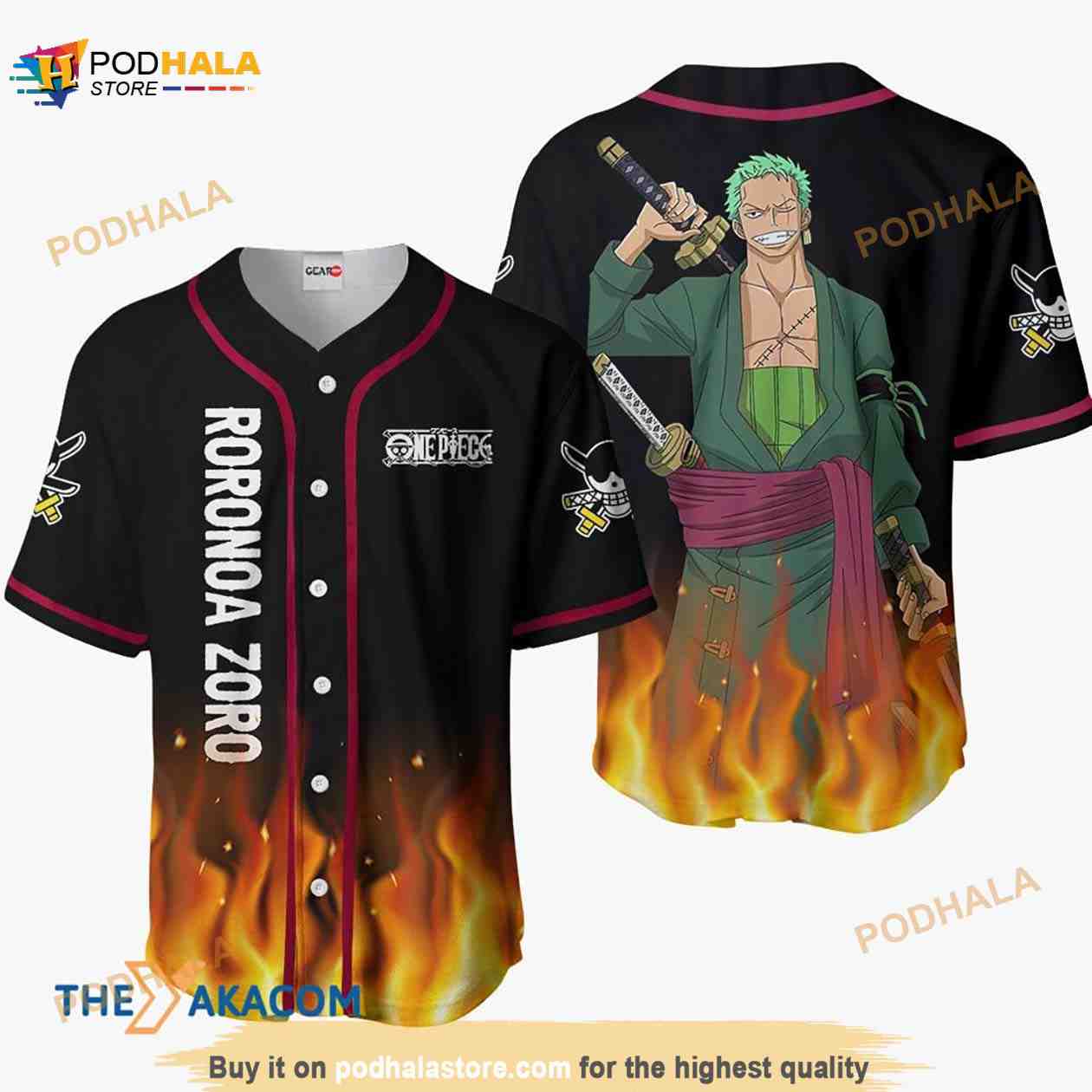 Roronoa Zoro Anime 3D Baseball Jersey Shirt Roronoa Zoro Anime 3D Baseball Jersey Shirt