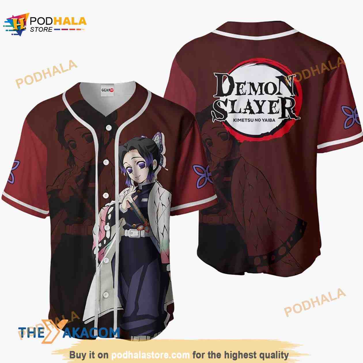 Shinobu Kocho Kimetsu Anime 3D Baseball Jersey Shirt Shinobu Kocho Kimetsu Anime 3D Baseball Jersey Shirt