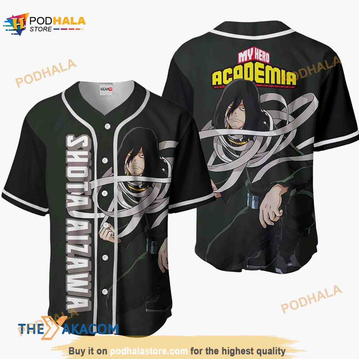 Shota Aizawa My Hero Academia Anime 3D Baseball Jersey Shirt Shota Aizawa My Hero Academia Anime 3D Baseball Jersey Shirt