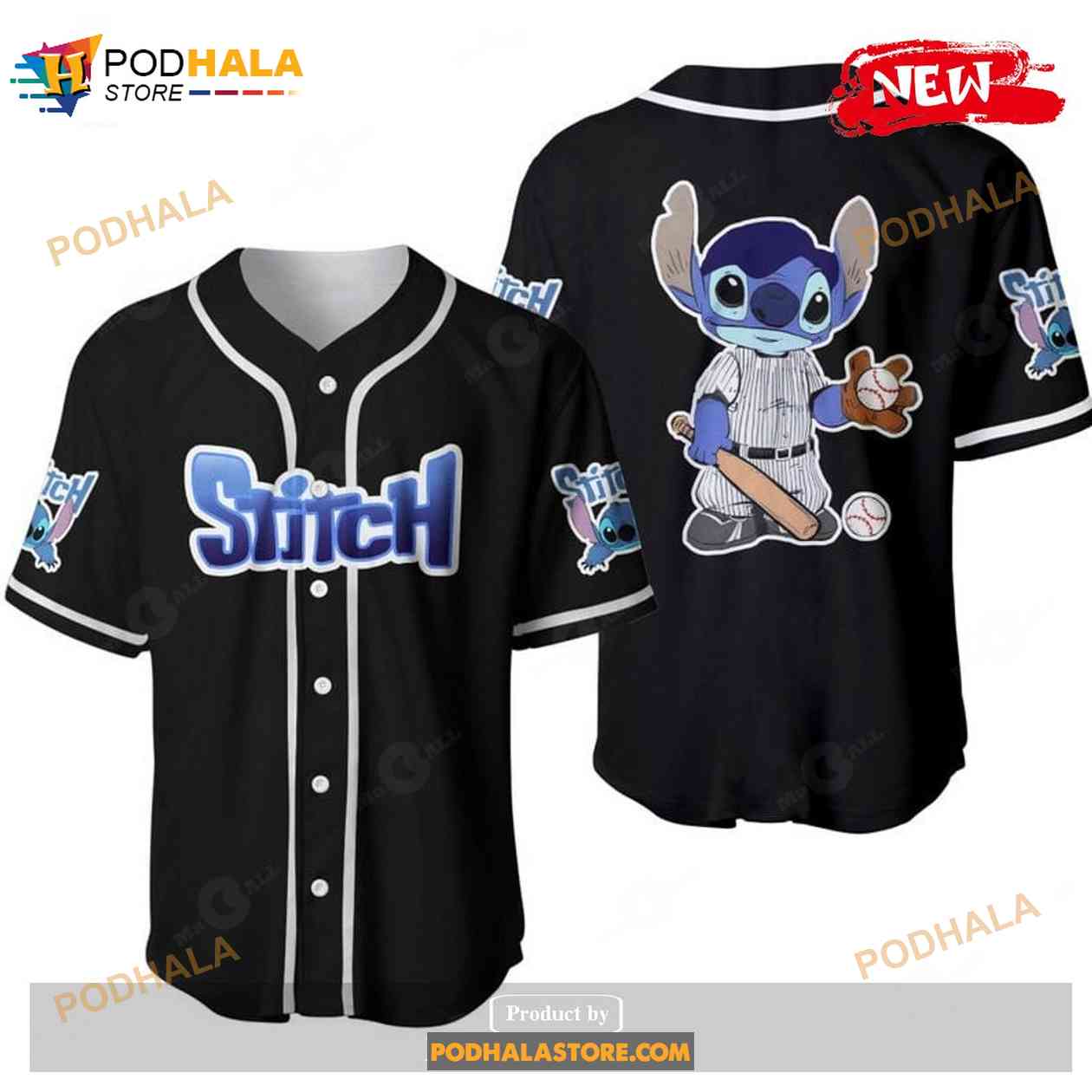 Stitch Disney Cartoon Graphics All Over Print Unisex Baseball Jersey Stitch Disney Cartoon Graphics All Over Print Unisex Baseball Jersey