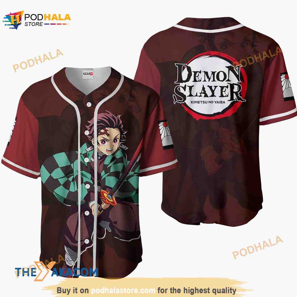 Tanjiro Kimetsu Anime 3D Baseball Jersey Shirt Tanjiro Kimetsu Anime 3D Baseball Jersey Shirt