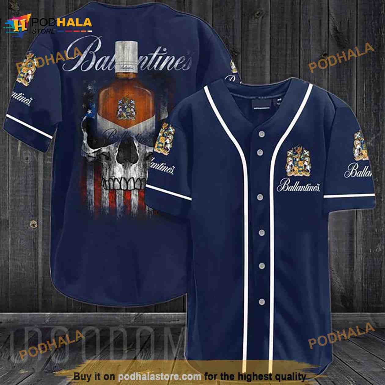 Us Flag Black Skull Ballantine 3D Baseball Jersey Us Flag Black Skull Ballantine 3D Baseball Jersey
