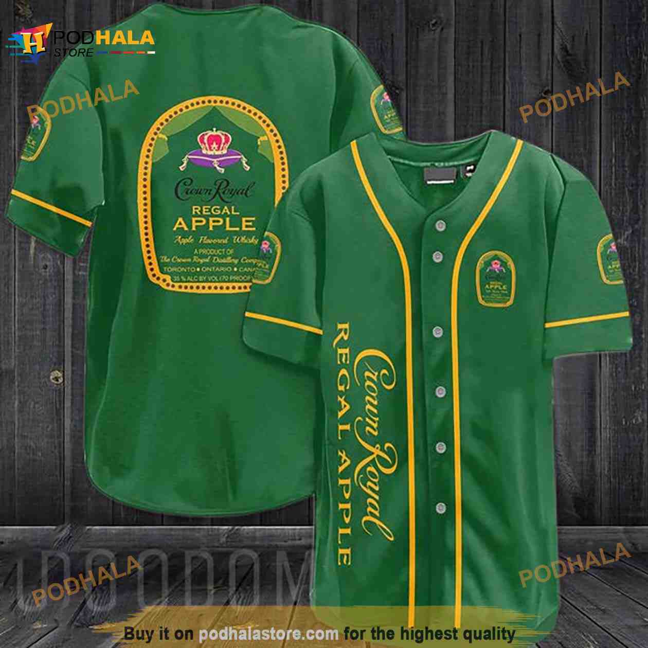 Vintage Green Crown Royal Regal Apple 3D Baseball Jersey Vintage Green Crown Royal Regal Apple 3D Baseball Jersey