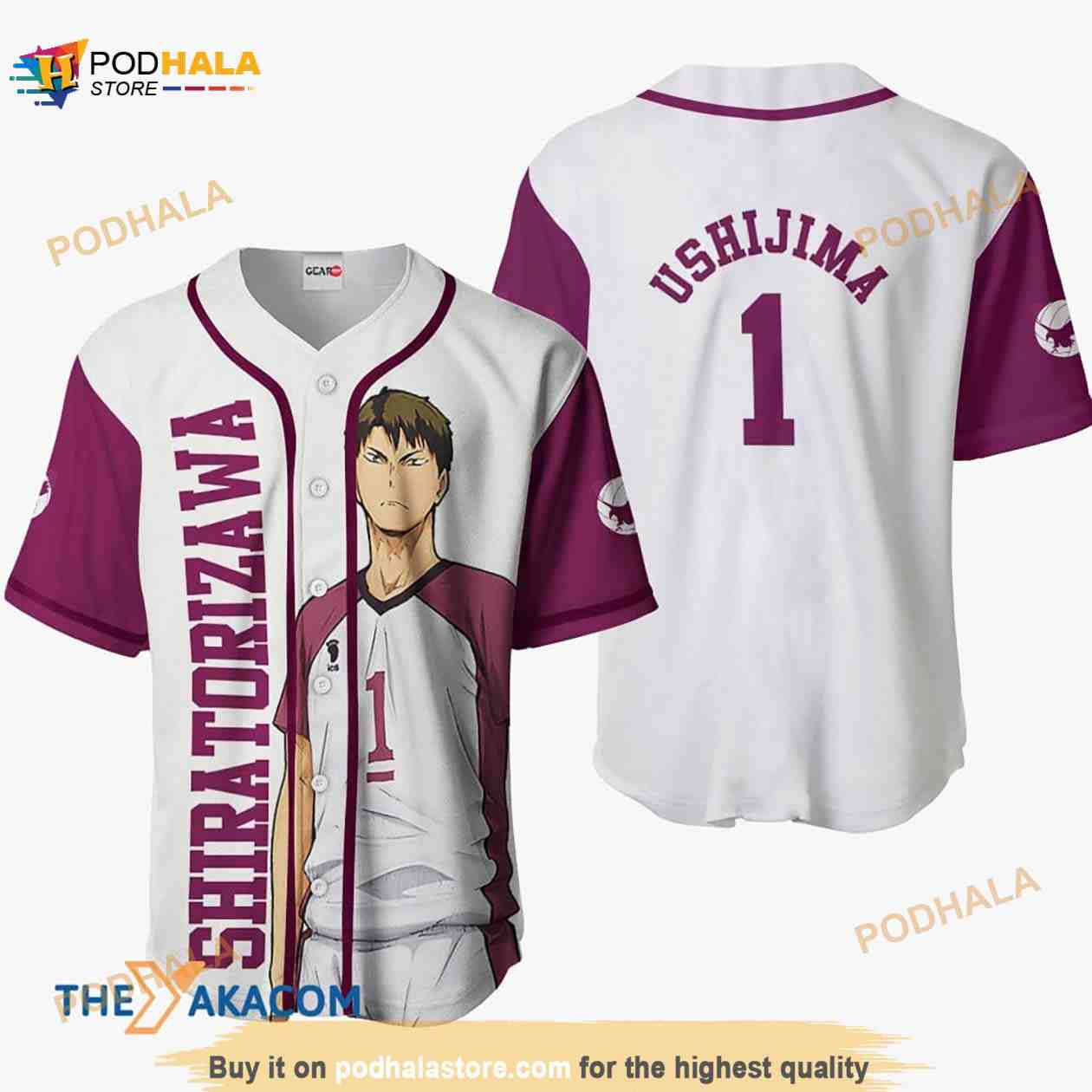Wakatoshi Ushijima Haikyuu Anime 3D Baseball Jersey Shirt Wakatoshi Ushijima Haikyuu Anime 3D Baseball Jersey Shirt