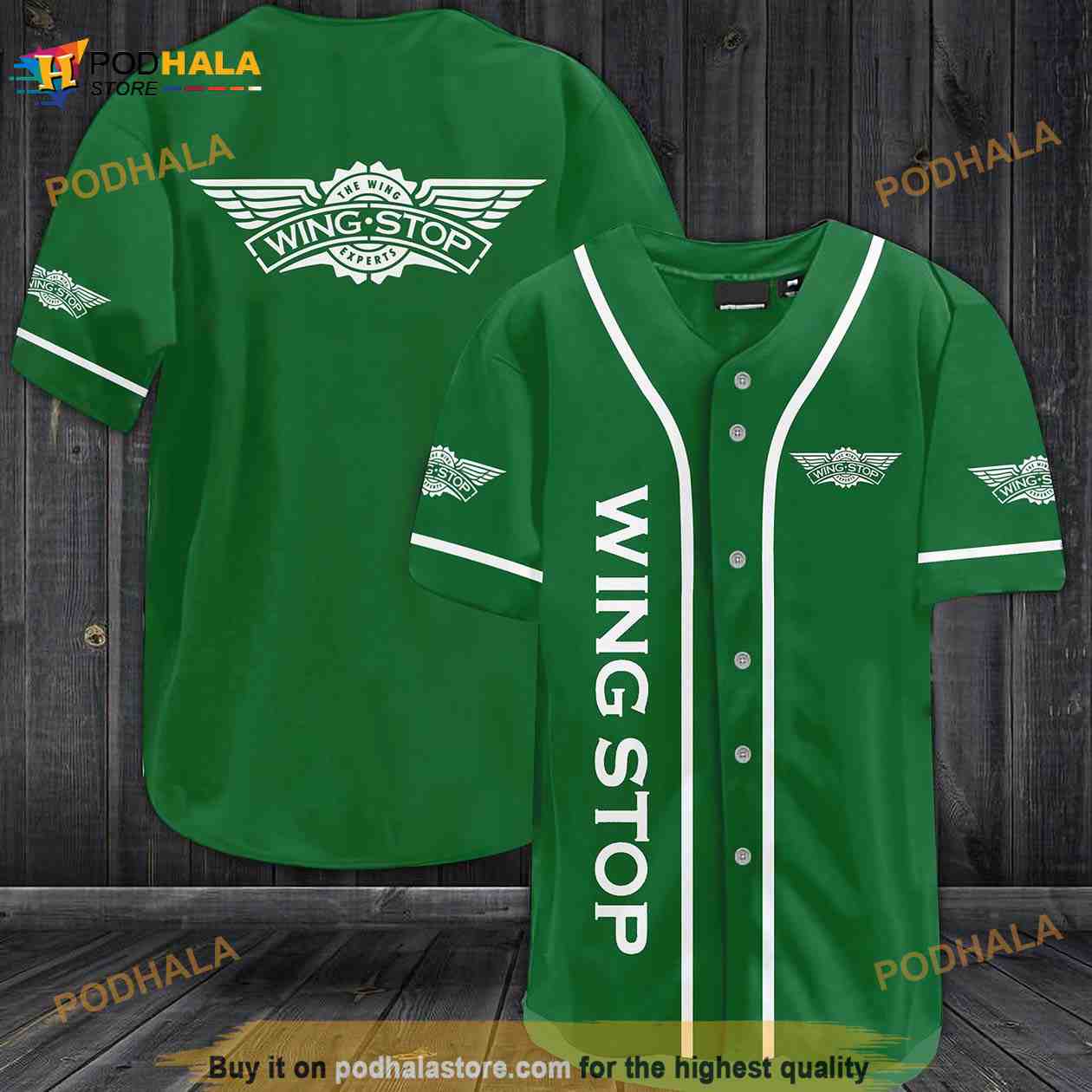Wingstop Restaurants 3D Baseball Jersey Wingstop Restaurants 3D Baseball Jersey