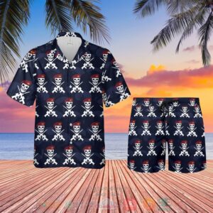 Uk Parachute Regiment Skull Hawaiian Shirt