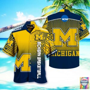 Michigan Wolverines Ncaa Hawaiian Shirt Beach Short