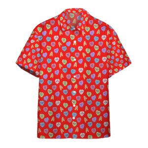 3D Happy Star Valentine Trek Day Red Version Hawaiian Shirt