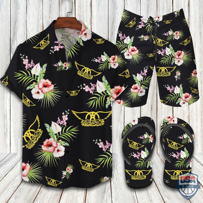Aerosmith Hawaiian Shirt Beach Short And Flip Flops Aerosmith Hawaiian Shirt Beach Short And Flip Flops