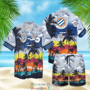 Montpellier Fc Palm Tree Hawaiian Shirt Beach Shorts