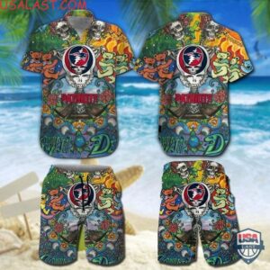 Nfl New England Patriots Grateful Dead Bears Hawaiian Shirt And Shorts