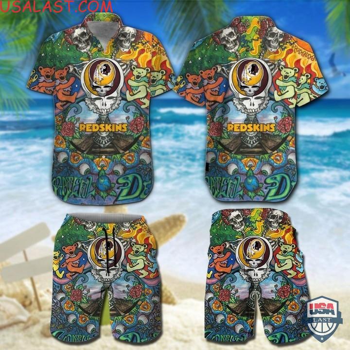 Nfl Washington Redskins Grateful Dead Bears Hawaiian Shirt And Shorts Nfl Washington Redskins Grateful Dead Bears Hawaiian Shirt And Shorts