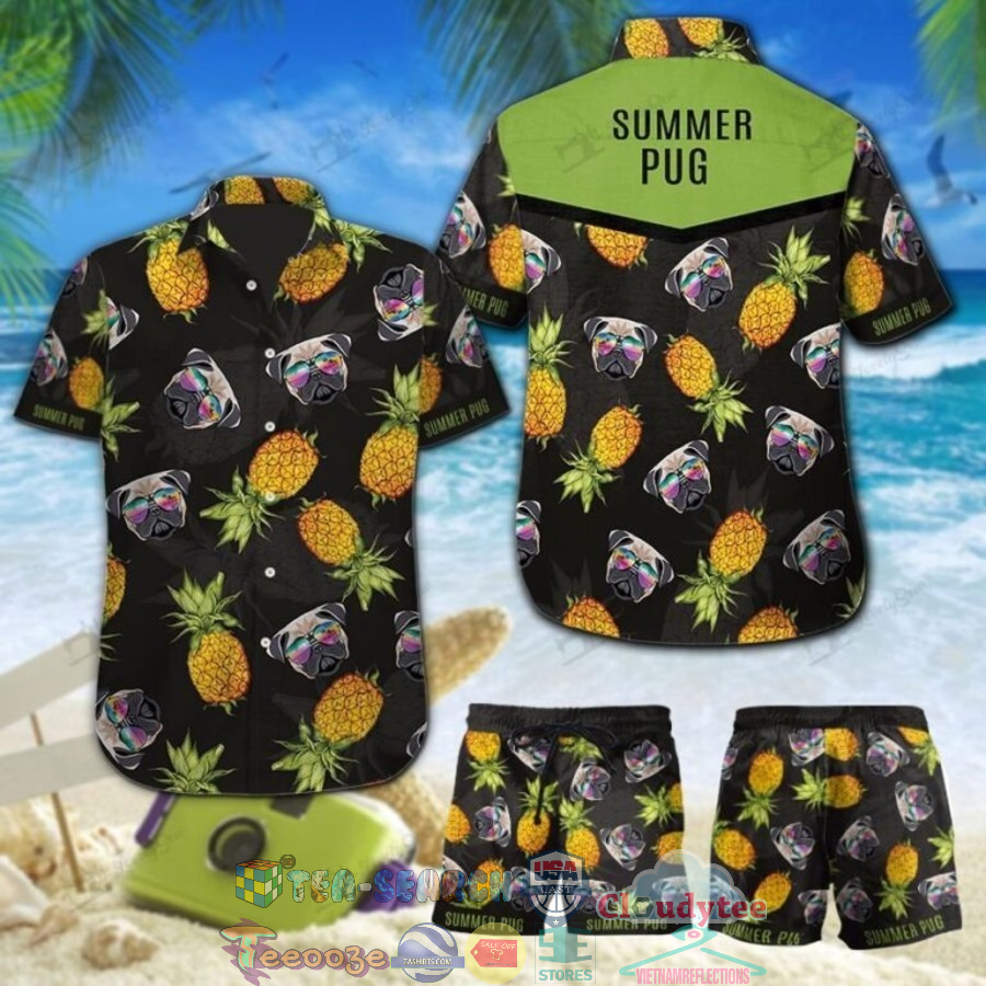 Summer Pug Pineapple Hawaiian Shirt And Shorts Summer Pug Pineapple Hawaiian Shirt And Shorts