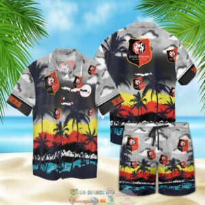 Stade Rennais Fc Palm Tree Hawaiian Shirt Beach Shorts