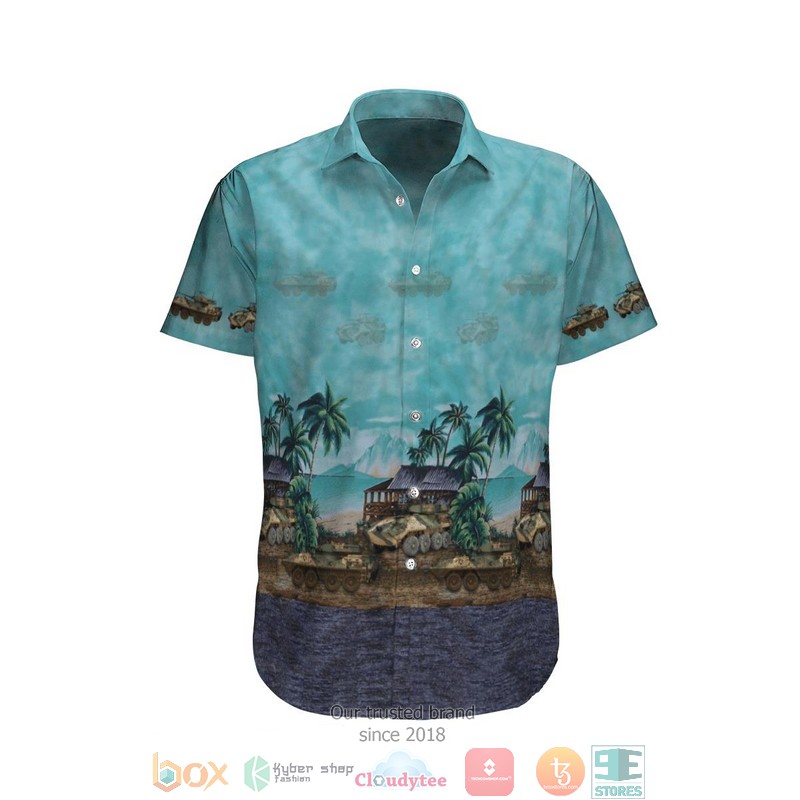 Aslav Australian Army Palm Tree Hawaiian Shirt Aslav Australian Army Palm Tree Hawaiian Shirt