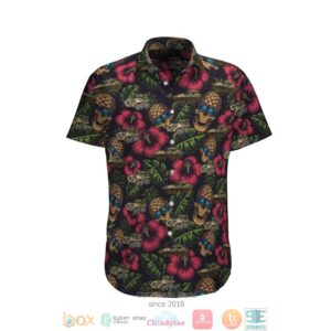 Aslav Australian Army Pineapple Black Hawaiian Shirt
