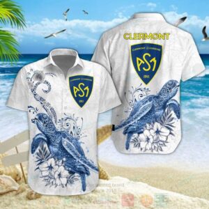 Asm Clermont Auvergne Turtle Hawaiian Shirt