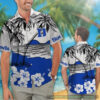 Duke Blue Devils Hibiscus Hawaiian Shirt Beach Short