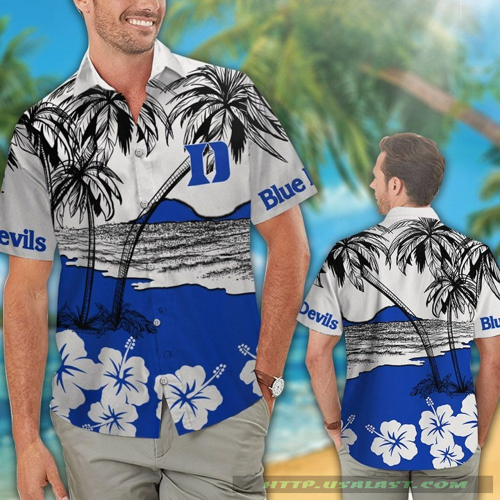 Duke Blue Devils Hibiscus Hawaiian Shirt Beach Short Duke Blue Devils Hibiscus Hawaiian Shirt Beach Short