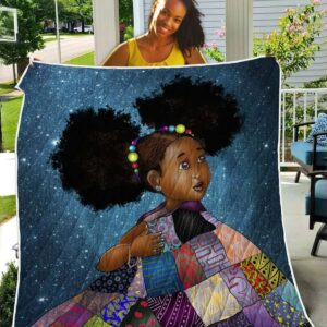 African Black Daughter Quilt - Melanin Poppin Adorable Daughter Quilt Quilt Single