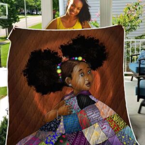 African Black Kid Quilt - Colorful Melanin Poppin Adorable Kid Quilt Quilt Single