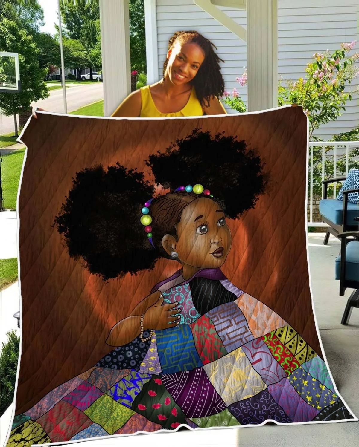 African Black Kid Quilt - Colorful Melanin Poppin Adorable Kid Quilt Quilt Single African Black Kid Quilt - Colorful Melanin Poppin Adorable Kid Quilt Quilt Single