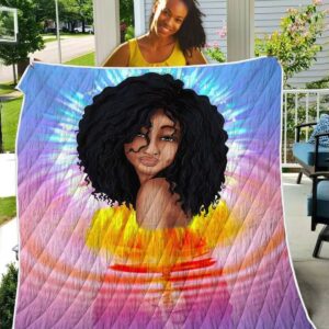 African Natural Art Quilt - Sexy Poppin Melanin Afro Hair Women Quilt Quilt Single