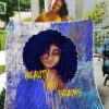 Afro Black Lady Art Quilt - Beauty And Brains Melanin Poppin Women Quilt Quilt Single