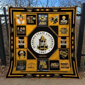 Alabama University 1867 Logo For Fan Personalized Quilt Blanket Quilt Blanket