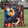 American Flag Quilts - Postal Worker Woman Strong USA Flag Blanket - Best Gifts For Postal Workers