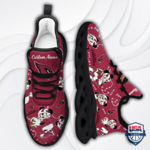 Arizona Cardinals Mickey Mouse Custom Name Max Soul Sneaker 54