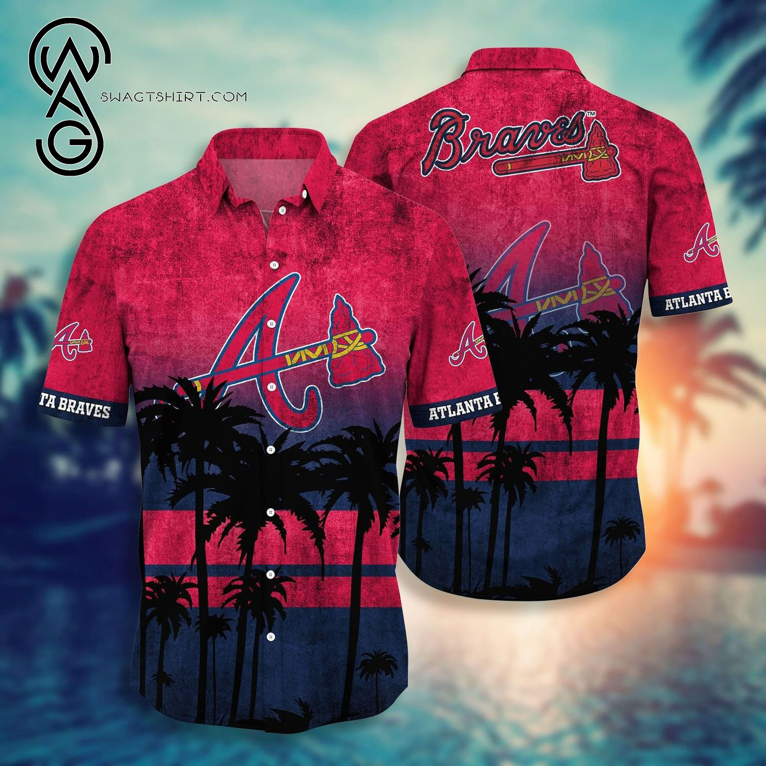 Atlanta Braves Baseball Team Combo Hawaiian Shirt And Shorts Atlanta Braves Baseball Team Combo Hawaiian Shirt And Shorts