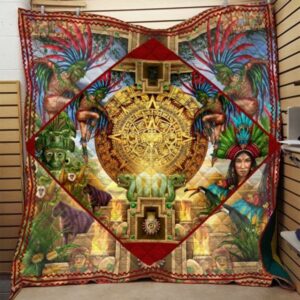Aztec Mayhem Montage Quilt Blanket 3D Quilt Blanket Tdq-Qht0006