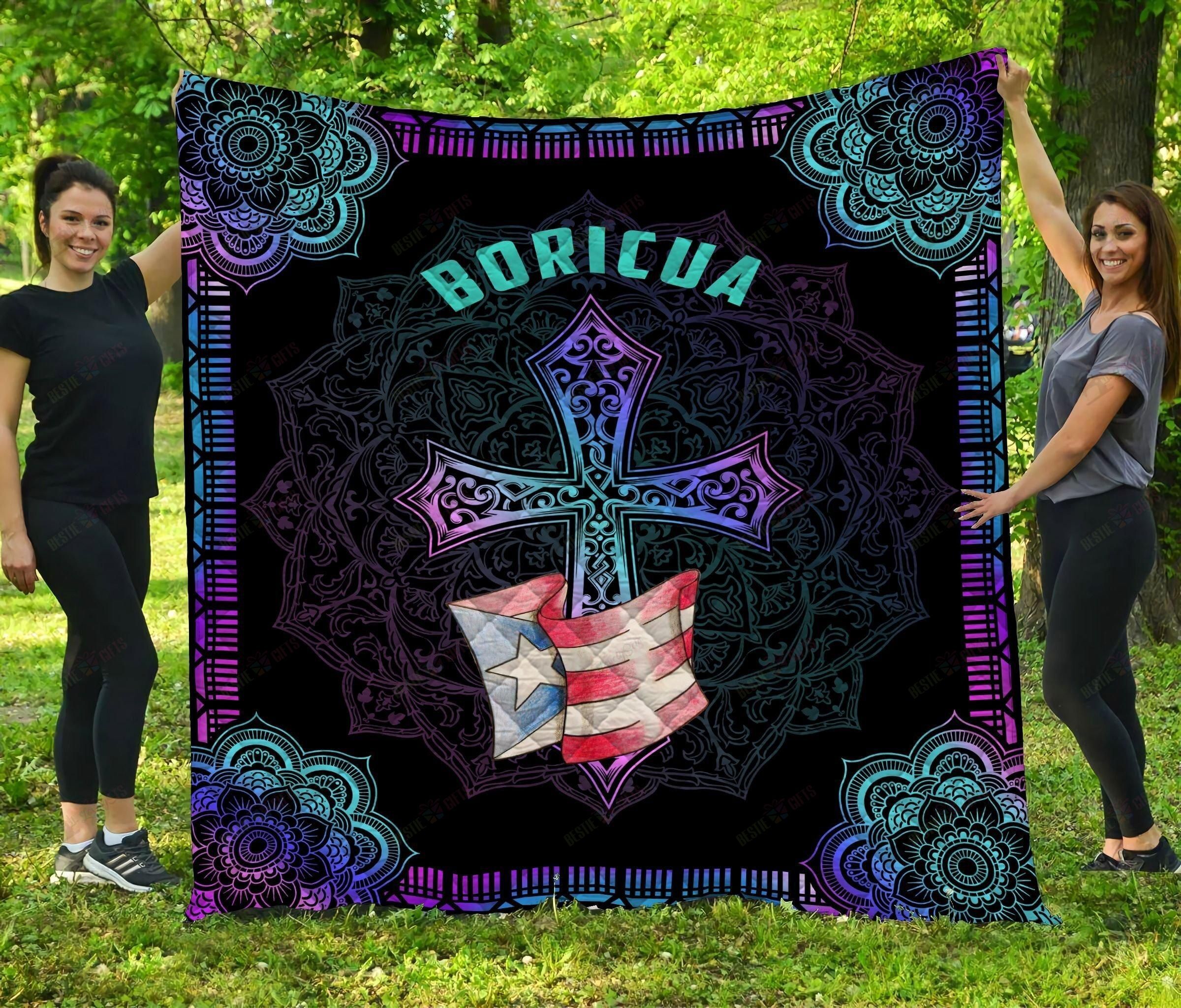 BIE20081301-BIQ20081301 Boricua Puerto Rico Cross Quilt Bed Set & Quilt Blanket BIE20081301-BIQ20081301 Boricua Puerto Rico Cross Quilt Bed Set & Quilt Blanket
