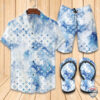 Lv Tie Dye Hawaiian Shirt Beach Short And Flip Flops