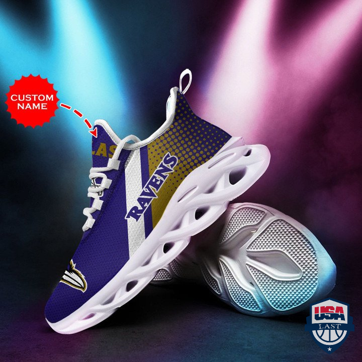 Baltimore Ravens Custom Name Max Soul Sneaker 50 Baltimore Ravens Custom Name Max Soul Sneaker 50