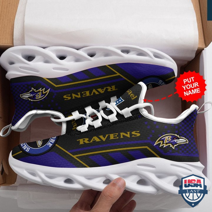 Baltimore Ravens Custom Name Max Soul Sneaker Shoes For Fan 59 Baltimore Ravens Custom Name Max Soul Sneaker Shoes For Fan 59