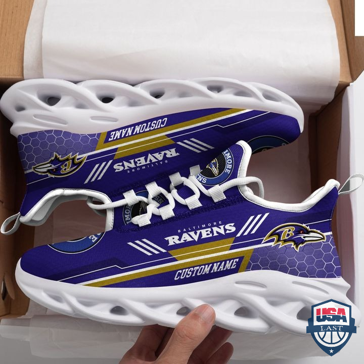 Baltimore Ravens Custom Personalized Max Soul Sneakers 56 Baltimore Ravens Custom Personalized Max Soul Sneakers 56