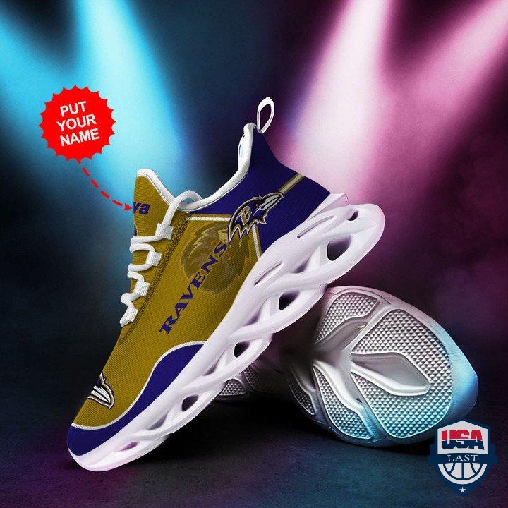 Baltimore Ravens Football Team Custom Name Max Soul Sneaker 39 Baltimore Ravens Football Team Custom Name Max Soul Sneaker 39