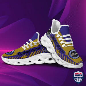 Baltimore Ravens Helmet Logo Custom Name Max Soul Clunky Sneaker 26