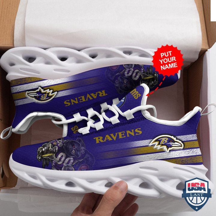 Baltimore Ravens Mascot Custom Name Running Shoes 36 Baltimore Ravens Mascot Custom Name Running Shoes 36