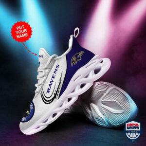 Baltimore Ravens Nfl Logo Custom Name Max Soul Sneaker 51