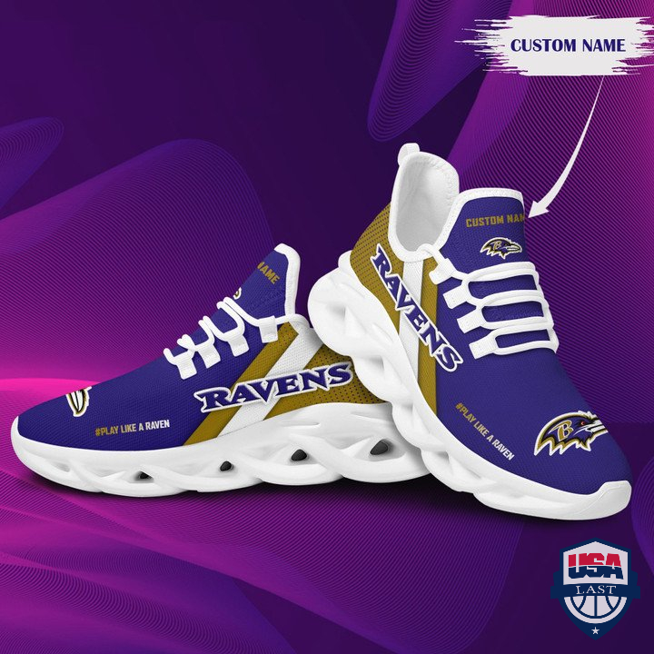 Baltimore Ravens Play Like A Raven Custom Name Max Soul Shoes 55 Baltimore Ravens Play Like A Raven Custom Name Max Soul Shoes 55