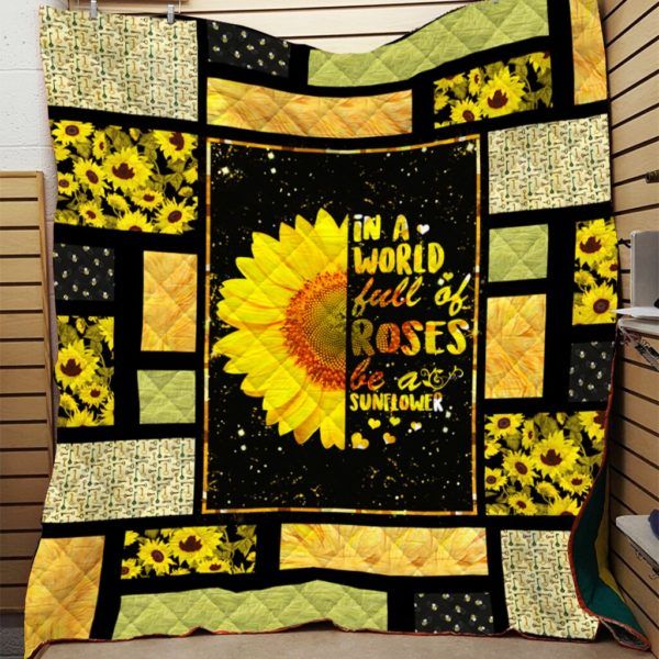 Be A Sunflower Quilt Blanket- 3D Quilt Blanket Dml-Qdd00015 Be A Sunflower Quilt Blanket- 3D Quilt Blanket Dml-Qdd00015