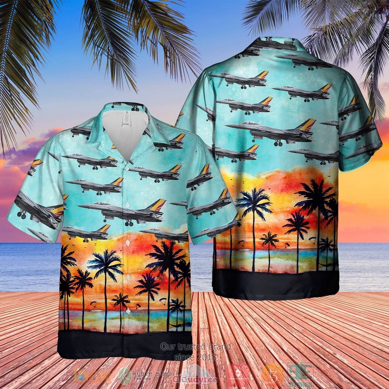 Belgian Air Force Lockheed Martin F-16 Hawaiian Shirt Belgian Air Force Lockheed Martin F-16 Hawaiian Shirt
