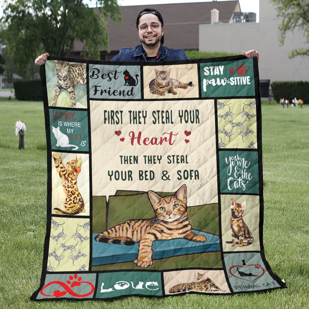 Bengal Cat Quilt - Home Is Where My Cat Is Quilt Blanket - Cat Gifts For Cat Lovers Bengal Cat Quilt - Home Is Where My Cat Is Quilt Blanket - Cat Gifts For Cat Lovers
