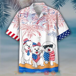 Bichon Frise Independence In Comping Hawaiian Shirt