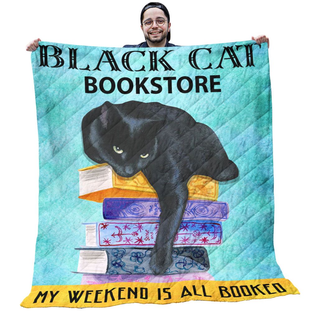 Black Cat Quilt - Black Cats With Colorful My Weekend Is All Booked Quilt - Gifts For Black Cat Lovers Black Cat Quilt - Black Cats With Colorful My Weekend Is All Booked Quilt - Gifts For Black Cat Lovers