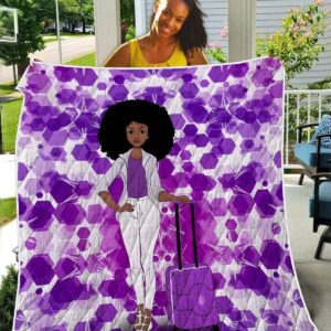 Black Women Art Quilt - Catch Flights Not Feeling Melanin Poppin Women Quilt Single